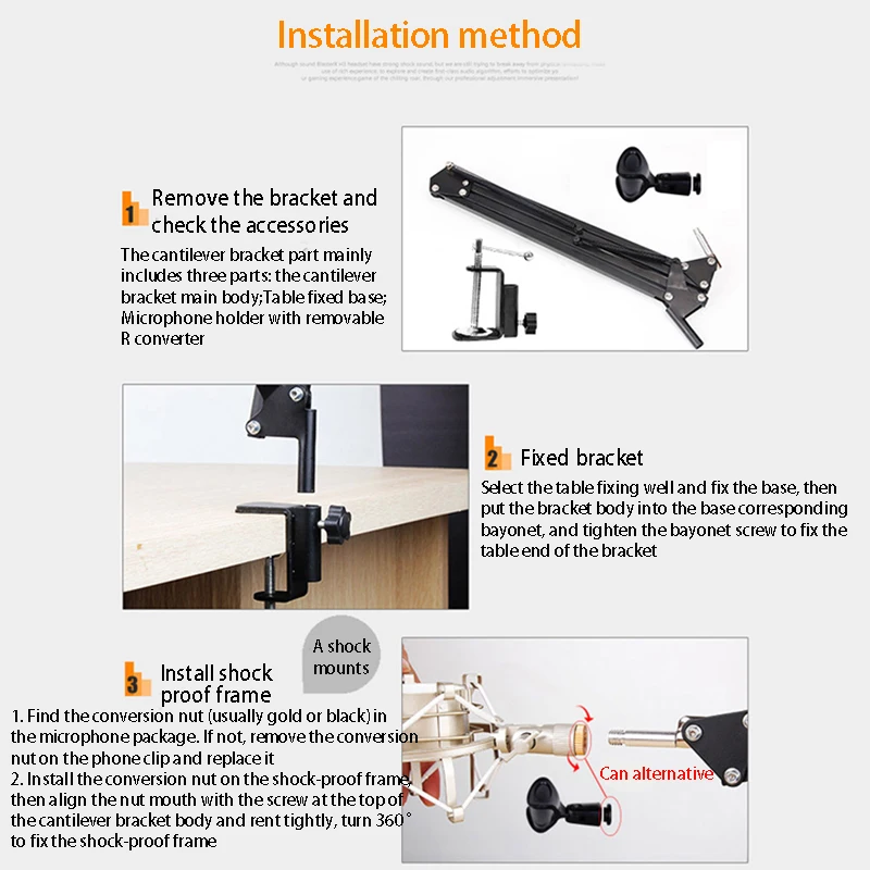 Складная подставка для микрофона выдвижная держатель крепление на
