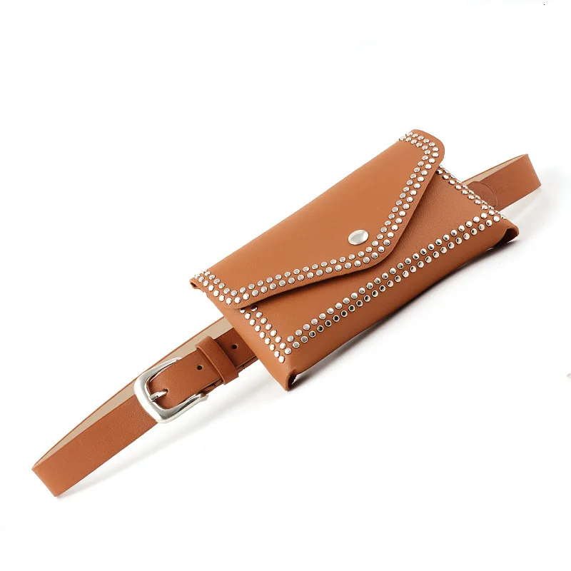 Модная поясная сумка с заклепками для женщин забавная сумочка в стиле панк