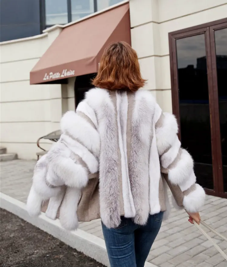 Женская шуба OFTBUY, с натуральными меховыми полосками из лисы и норки, теплая зимняя куртка, плотная уличная одежда