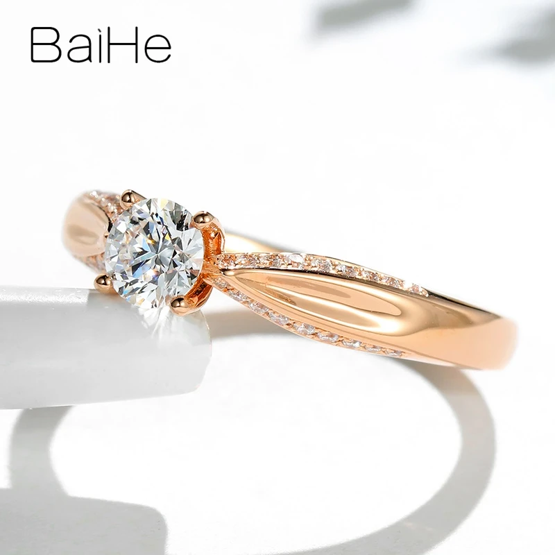 BAIHE Solid 14K покрыто розовым золотом 0 30-0.40ct/0.50ct без основной камень Обручальное