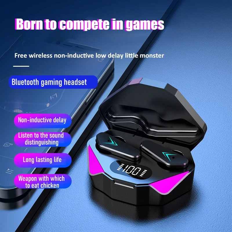 

X15 Bluetooth TWS Game Headset Mobile Game 65ms Low Latency Chicken Eating Competitive Stereo Noise Reduction Earphones With Mic