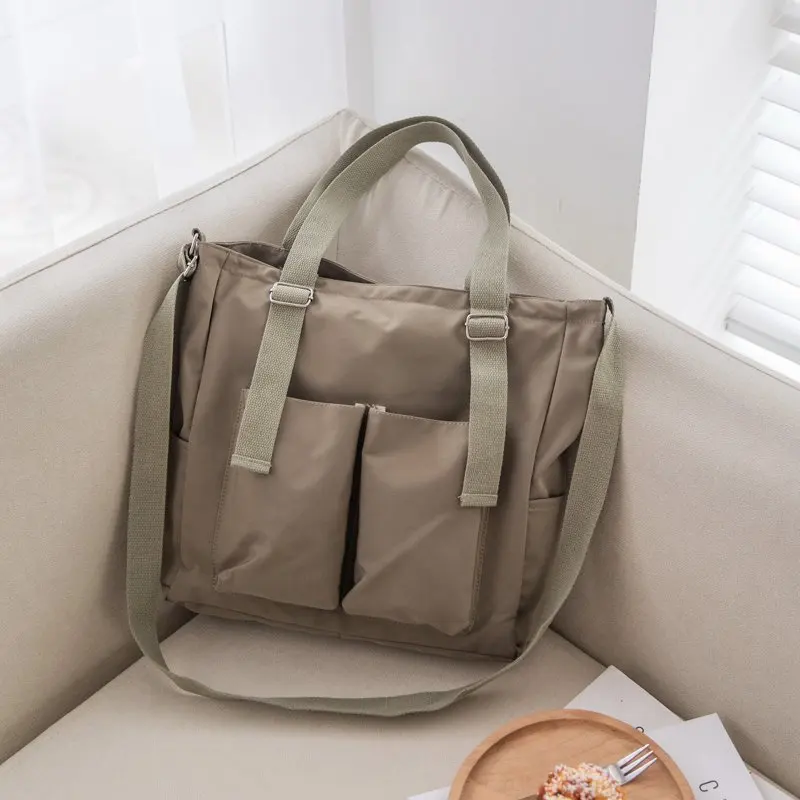 Waterproof Oxford Large Capacity Canvas Girl Shoulder Hand Bucket Bag Basket Female Crossbody Bags For Women Casual Tote Purses