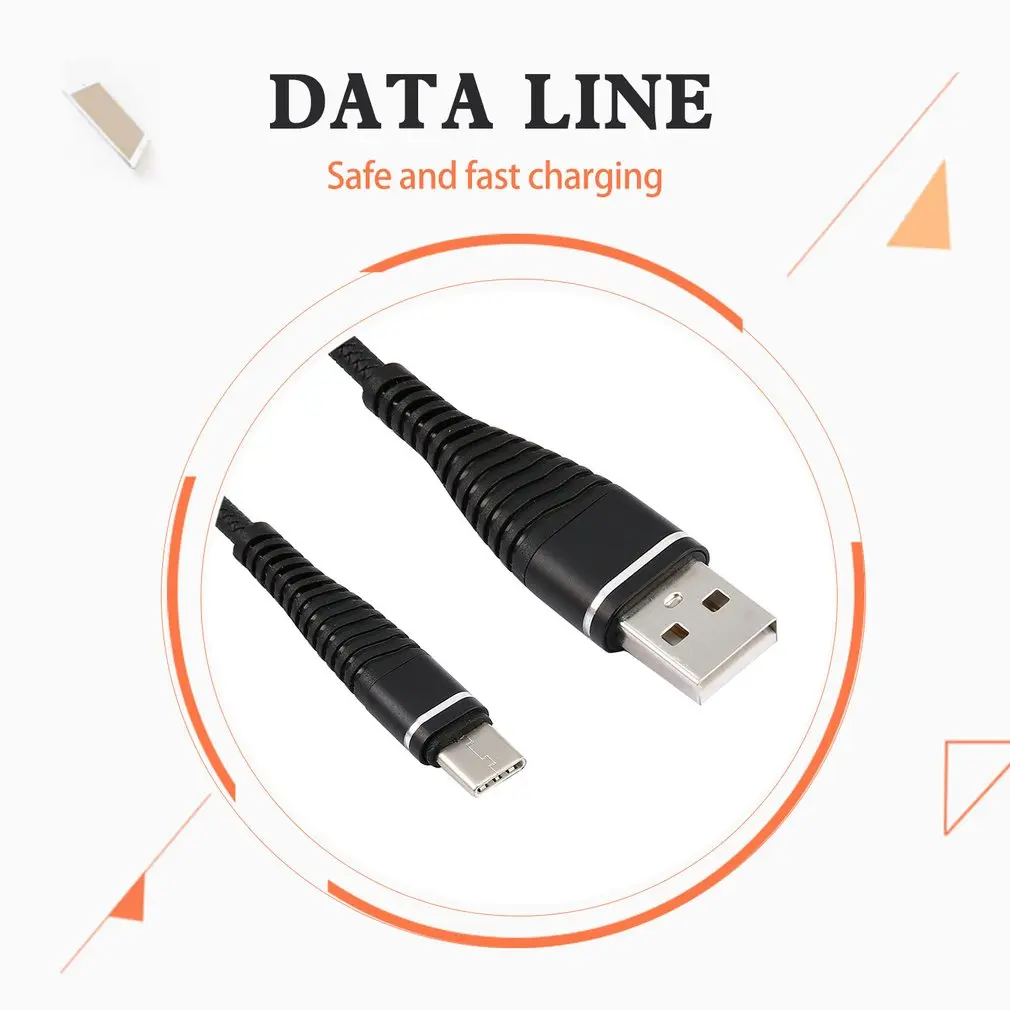 

Spiral Type-c Male Extension Cord Data Sync Charger Wire Charging Cable USB-C Type C Cable Stretched Coiled Spring for Samsung