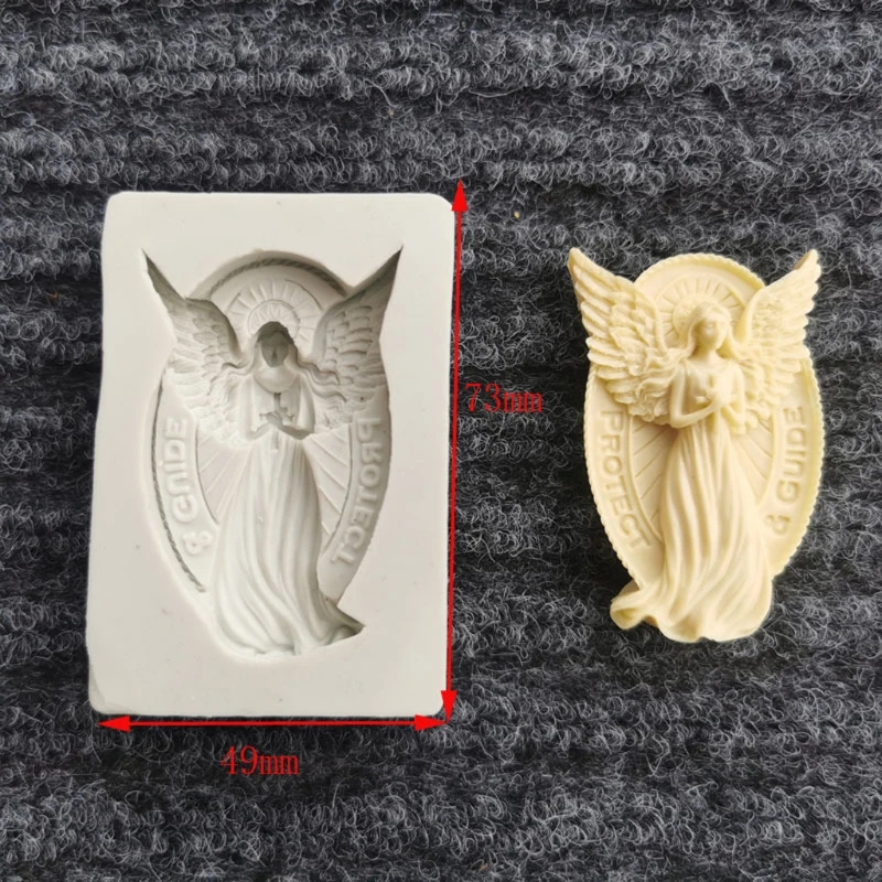 

2021 New Angel Epoxy Resin Silicone Mold Angel Emboss Silicone Mold Angel Cake Decor Mold