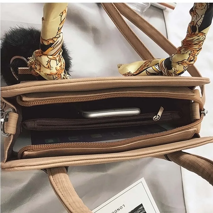 Женская сумка через плечо LANLOU однотонная мессенджер из искусственной кожи с