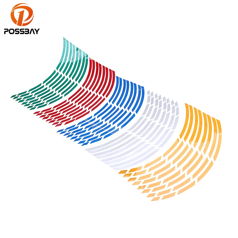 16 светоотражающих полосок POSSBAY наклейка на обод автомобиля мотоцикла