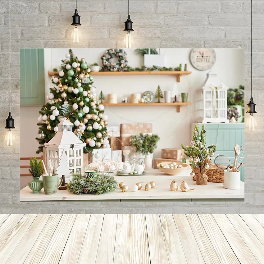 

Рождественский фон Avezano с изображением кухонного шкафа для фотосъемки с изображением дерева для детской портретной съемки в фотостудии фон...