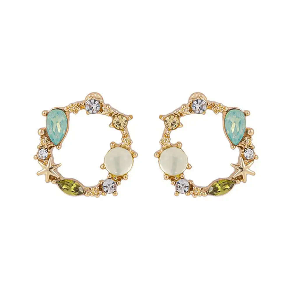

Rhinestone 1 Pair Exquisite Temperament Inlaid Garland Studs Earrings Accessories Female Earrings Garland Ear Accessories
