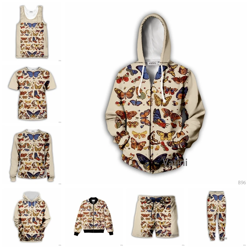 

Fashion Men Women butterflies 3D Full Print Hoodies Harajuku Zipper Pullover Sweatshirt Unisex Casual Tracksuit
