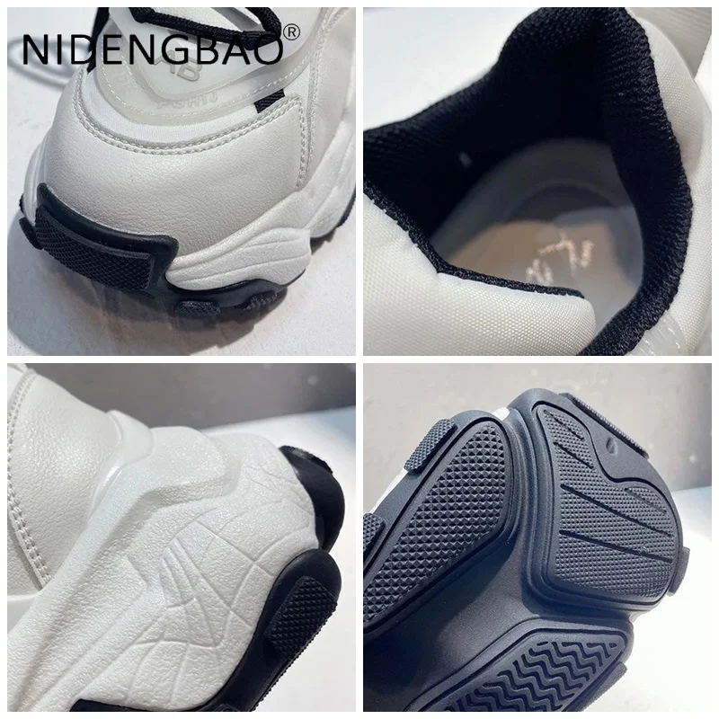 Women Chunky Sneakers 2021 New Fashion Ladies Platform Sole Casual Shoes Breathable Heighten Female White Vulcanized Sports Shoe