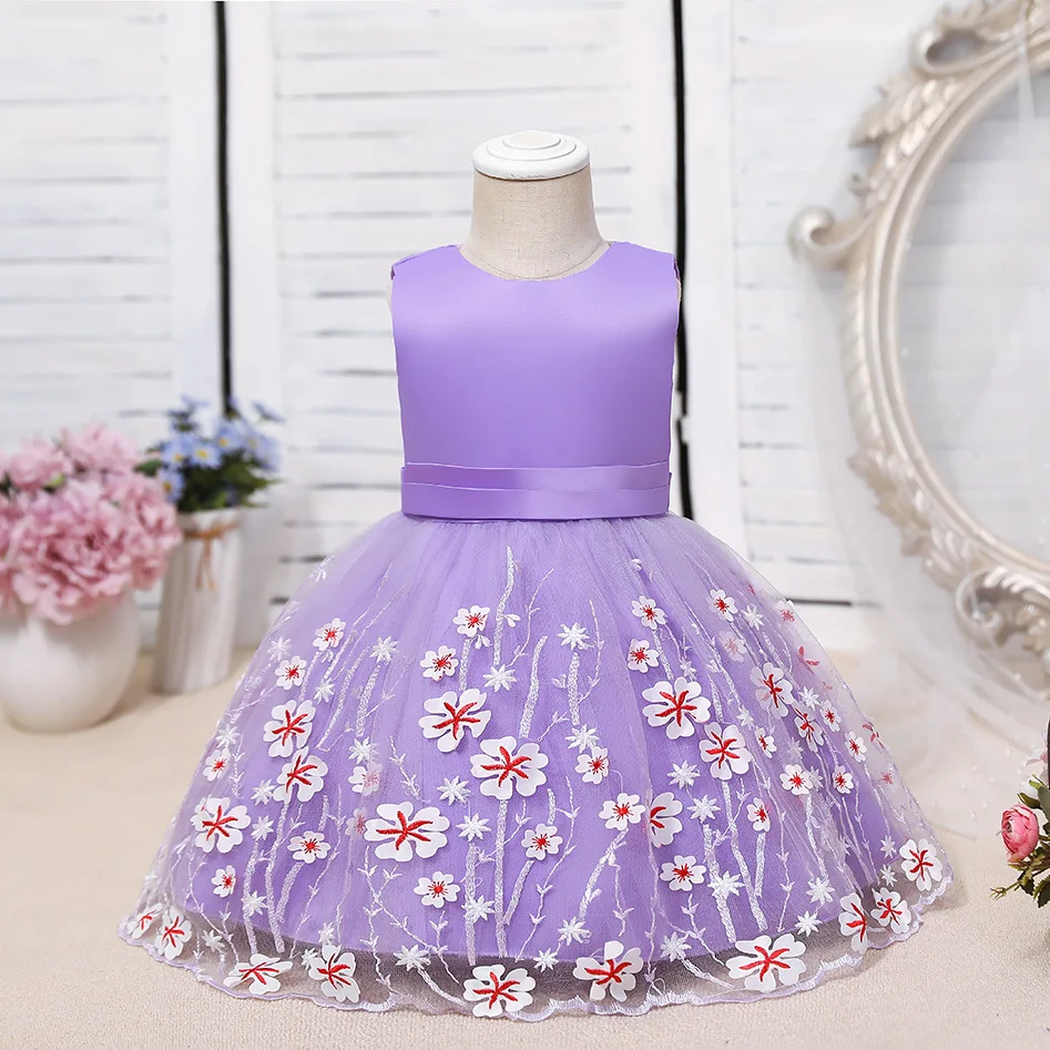 

Baby Girls Vest Dress Summer New Mesh Sleeveless Ball Gown Flower Girl Dresses for Weddings Toddler Girl Dresses 0 To 36 Months