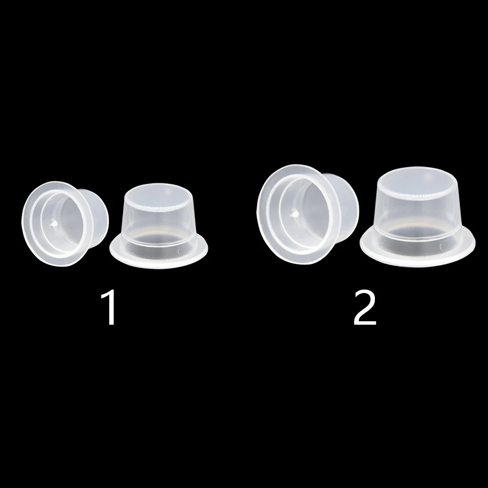 

100Pcs Makeup Holder Tattoo Durable Ink Cup Caps Pots Pigment Container Transparent Tattoo Accessory Clean Plastic Convenient