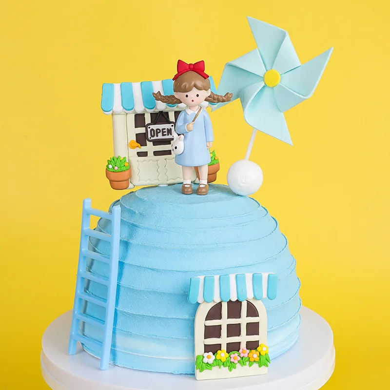 

Cake Topper Girl birthday Cake Decoration Baby Shower Decorations Rapunzel Doll Fairy Princess Party Ornaments Baking Supplies