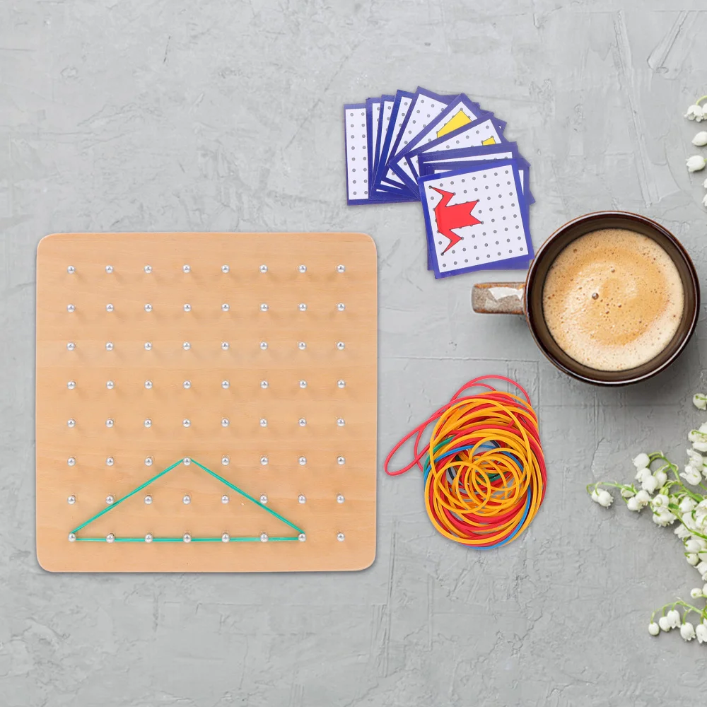 

1 Set Wooden Nail Board Toys Children Geoboard Toys Educational Toys (Colorful)