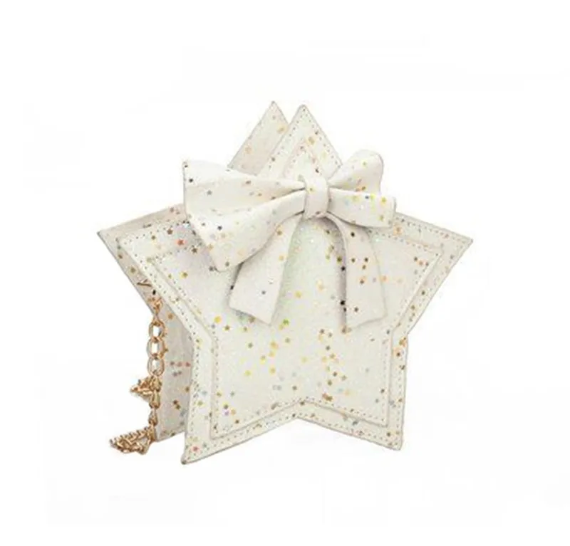 

Модная маленькая сумка-мессенджер через плечо с блестками в форме звезды, детские сумки через плечо для девочек, милая сумка на цепочке с бантом, аксессуары