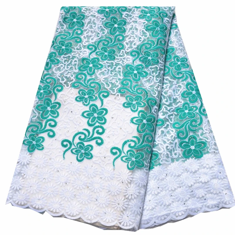 New african nigerian lace fabric for wedding french Lace milk silk Fabric with beads and stones 5Yards | Дом и сад