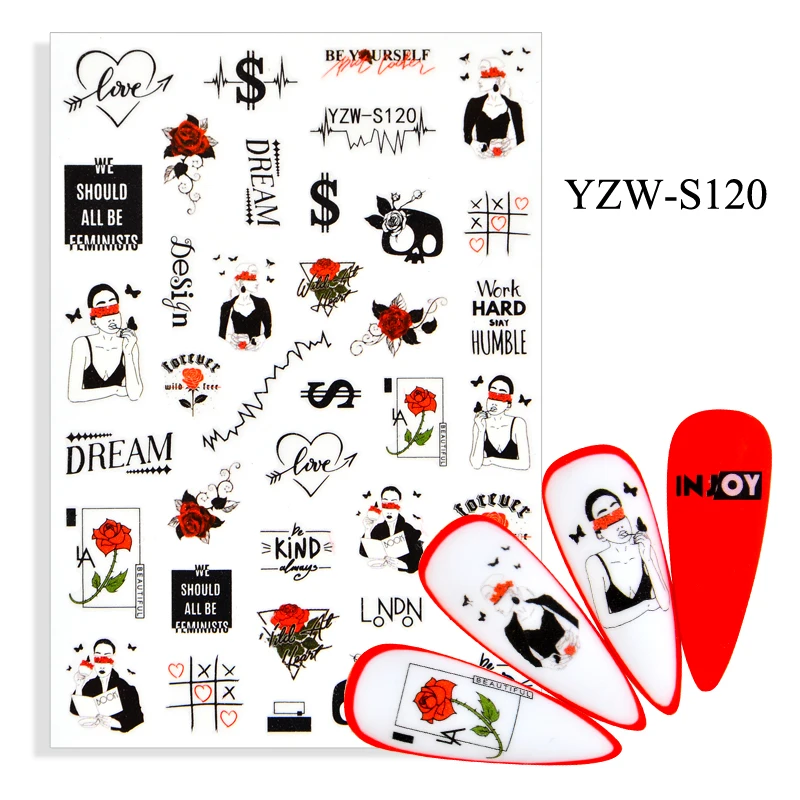 

2021 NEW Arrivals Nail Sticker Cartoon Fruit Cake Donuts Lips DIY Decals Design Manicures Decorations Accessories For Nail Art