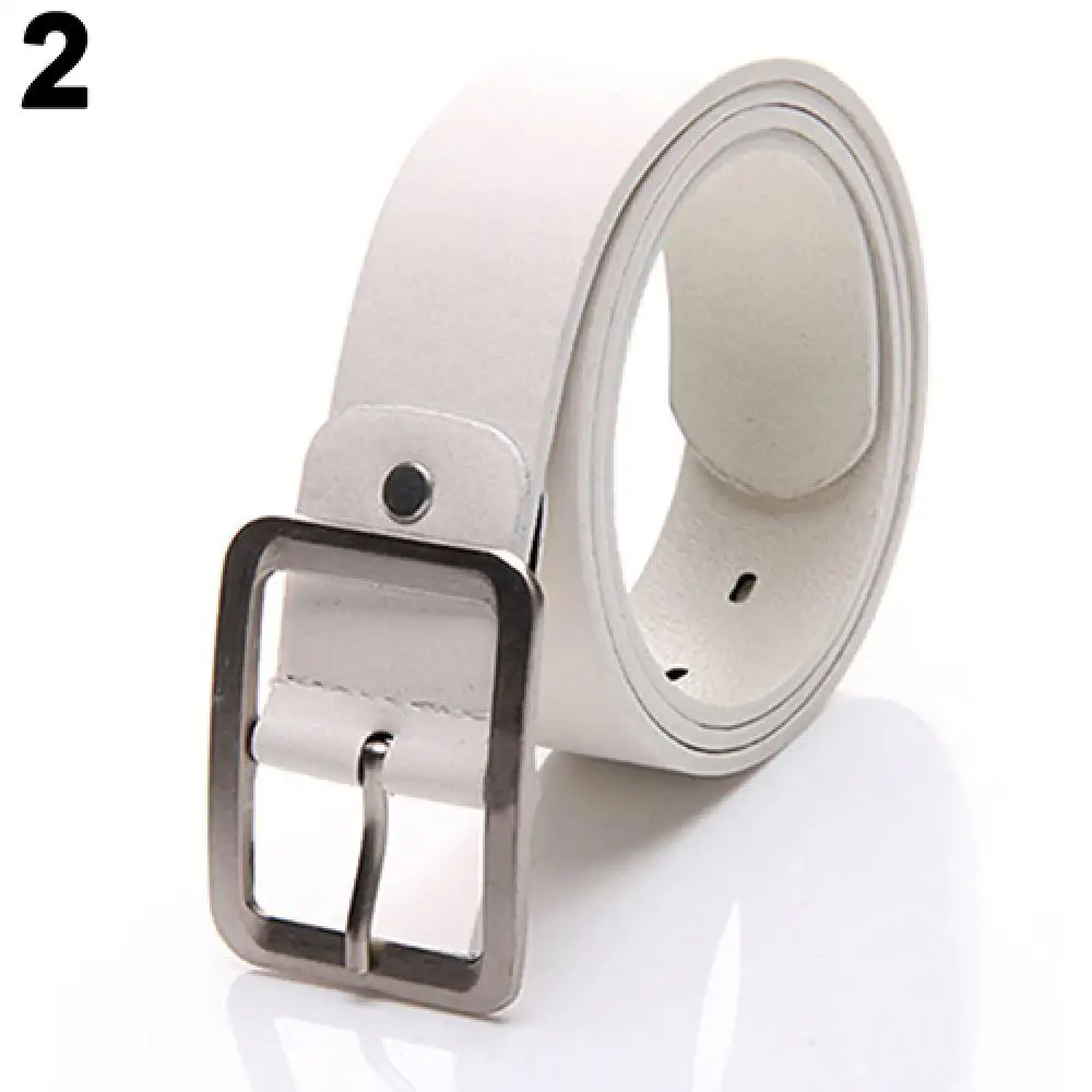 80% HOT SALE Men's Fashion Solid Color Faux Leather Buckle Waist Strap Business Casual Belt Clothing Accessories