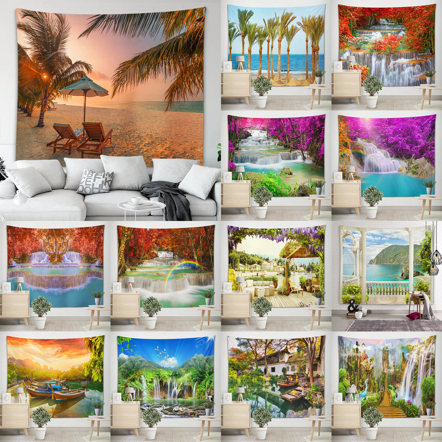 

Landscape Art Tapestry Wall Artist's Life Bed Cover Beach Towel