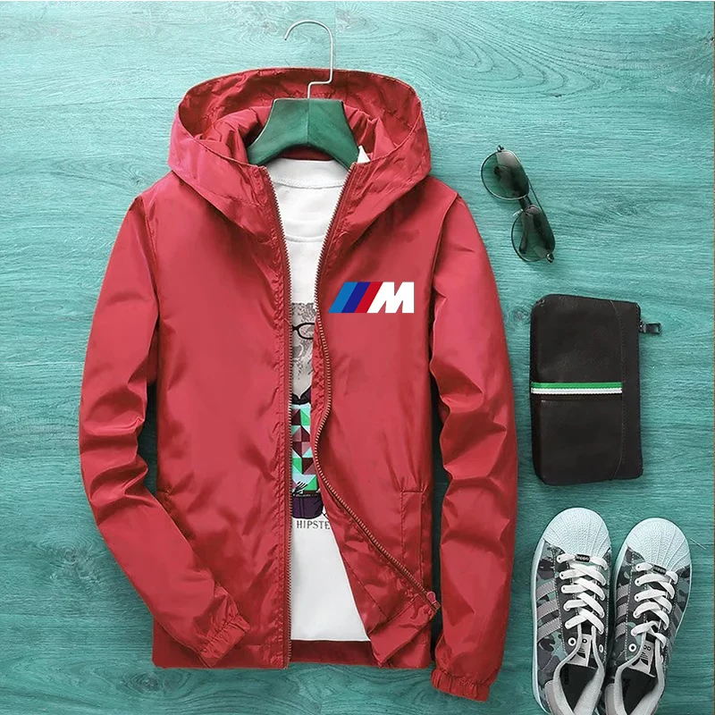 

Fashion Men's Jacket Spring Fall BMW Print Slim Top Brand Men's Casual Baseball Bomber Zipper Jacket Men's Jacket Large Size