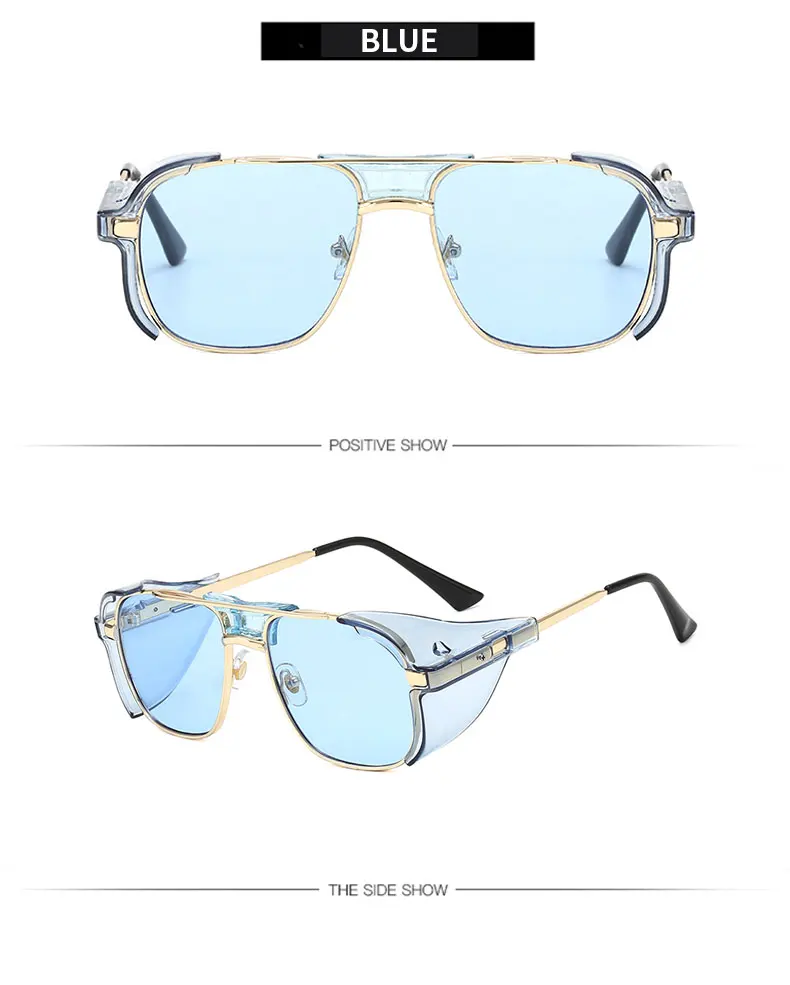 

KANDREA New Brand Design Men Sunglasses Fashion Rectangle Metal Sun Glasses Oversize Square Eyewear for Women Driving Eyeglasses