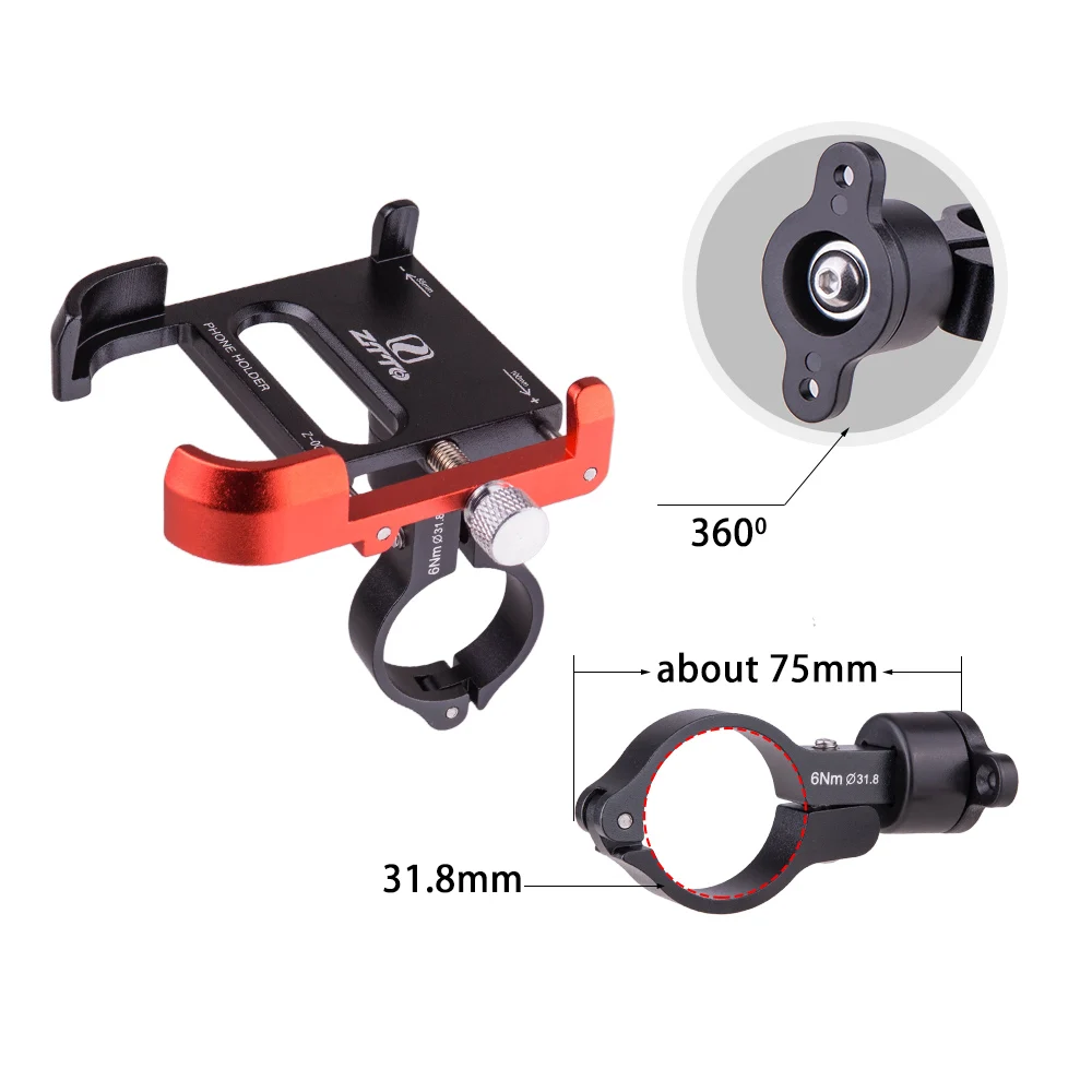 Держатель для телефона ZTTO на велосипед универсальный двухцветный держатель руль
