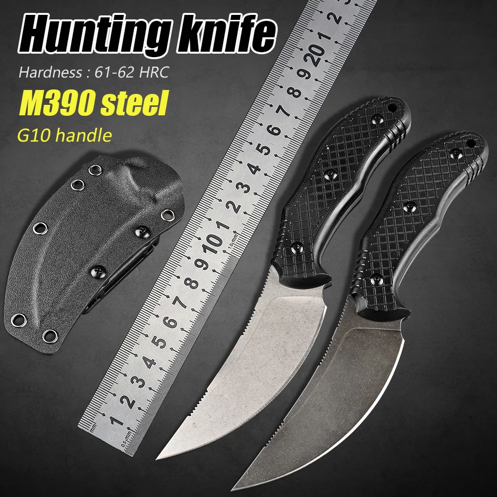 

G10 Handle M390 Steel Outdoor Utility Tactical Fixed Blade Knife Self Defense EDC Tool Survival Military Hunting Knives