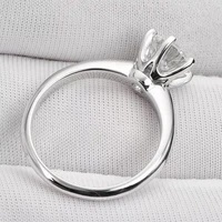 pure 18k white gold ring 1ct 2ct 3ct classic trendy moissanite diamond jewelry ring wedding anniversary ring
