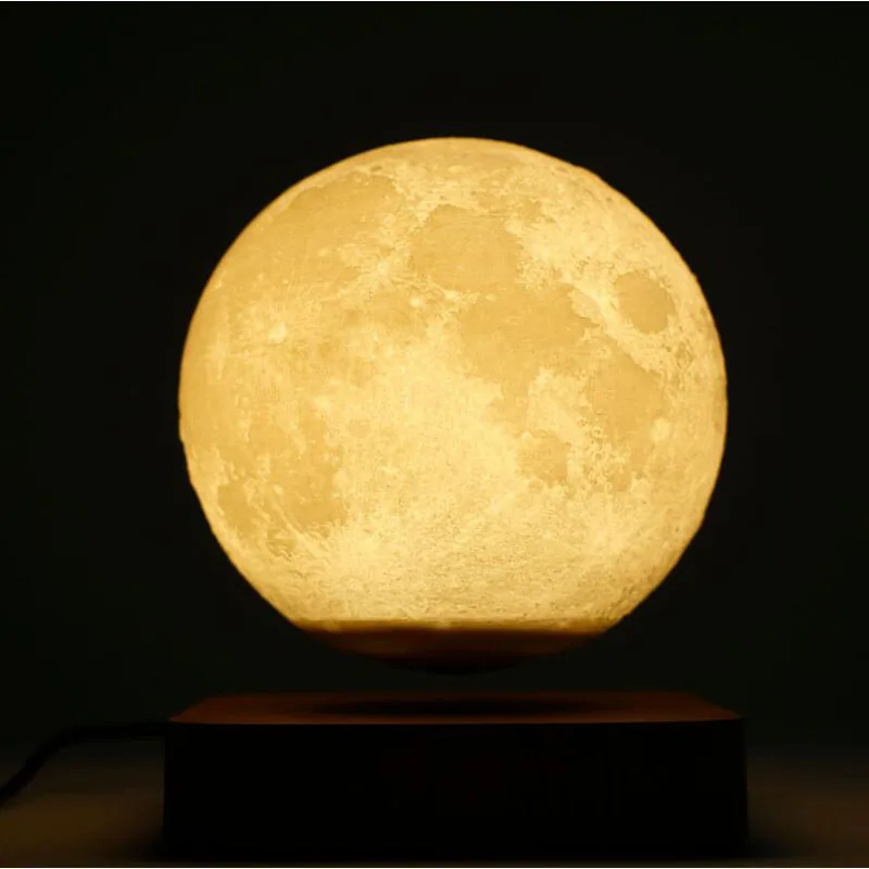 

Вращающийся ночник с 3D луной, светодиодная Магнитная левитационная настольная лампа для домашнего декора, креативные настольные лампы с се...