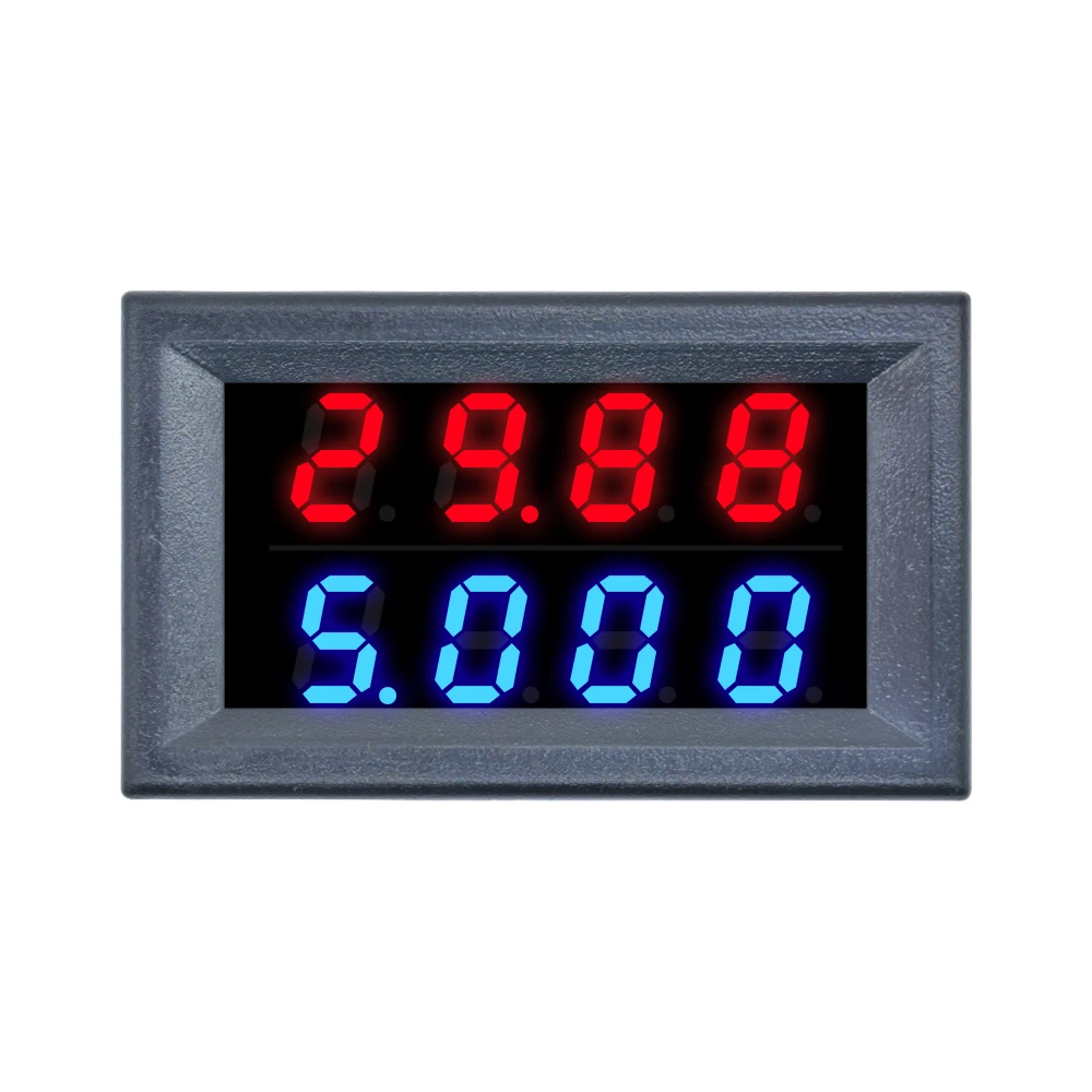 DC 0-200V 10A 0.28" Mini Digital Voltmeter Ammeter 4 Bit 5 Wires Voltage Current Meter Tester Blue Red Dual LED Display 0-100 |