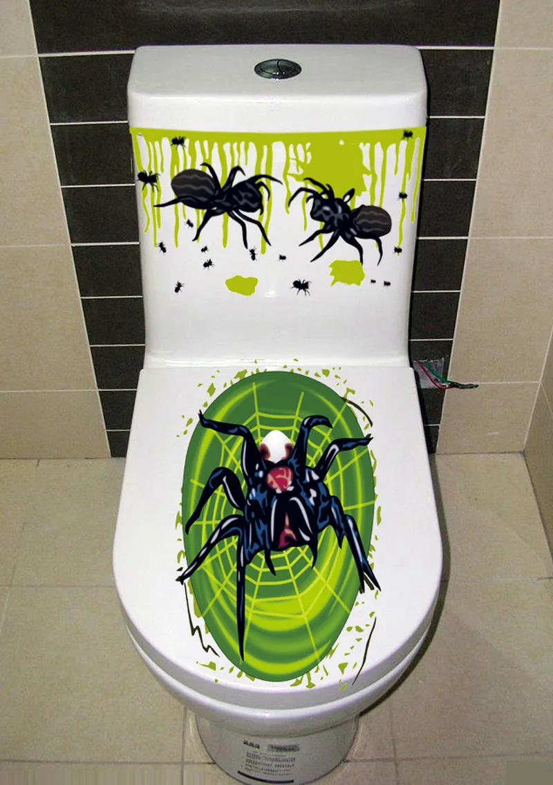 

Toilet stickers creative skull wall stickers toilet cover stickers self-adhesive decorative bathroom waterproof stickers