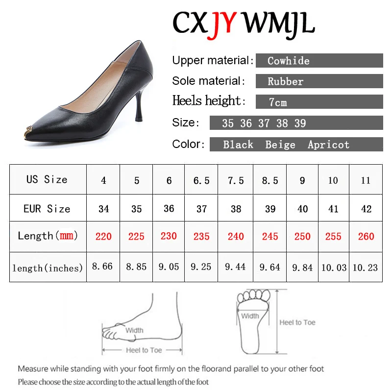 

CXJYWMJL Spring Cowhide Fashion High Heels Women Pumps British style Genuine Leather Thin Heels Comfortable Office & Career Shoe