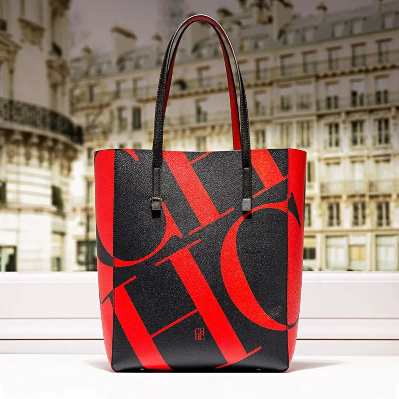 

Tote Bags for Women New Fashion Genuine Leather Letter Printing Large-capacity Tote Bag Versatile Shoulder Portable CH Bag