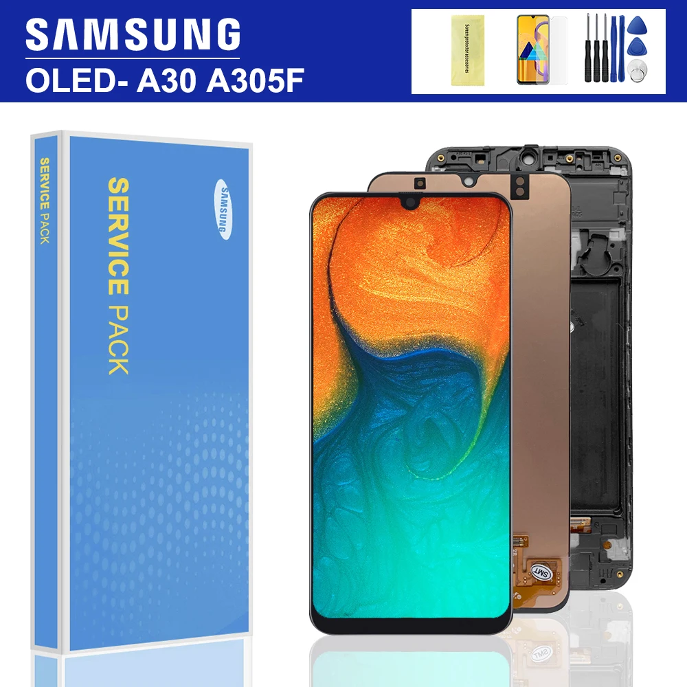 ЖК-дисплей 6 4 ''Super Amoled для Samsung GALAXY A30 сенсорный экран с дигитайзером в сборе