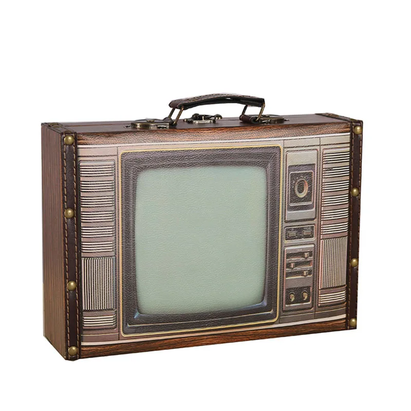

Creative Home Appliances Patterns Suitcase Storage Box Storage Antique Ornaments Wooden Box Photographs Props Sundries Holders