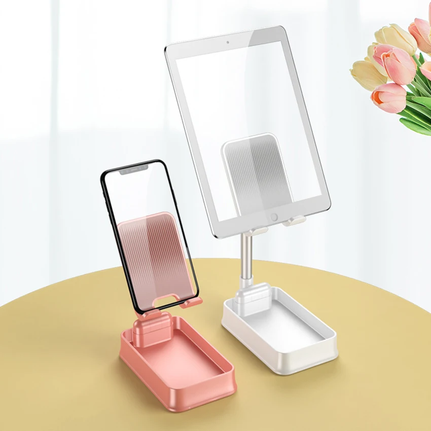 

Cell Phone Stand for Desk, Adjustable Cell Phone Holder Fully Foldable Portable Phone Dock Hands Free Charging Storage Stand