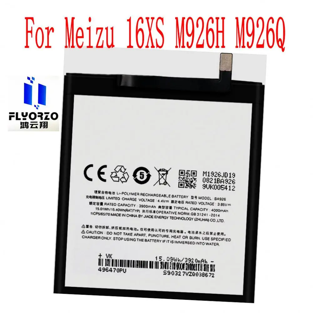 

New High Quality 4000mAh BA926 Battery For Meizu 16XS M926H M926Q Mobile Phone