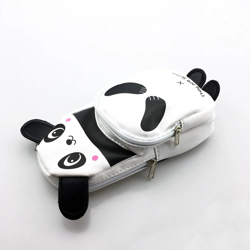 

1PC Kawaii Cute Cartoon Panda Pencil Case PU Leather Waterproof School Pencil Bag Stationery Student Supplies