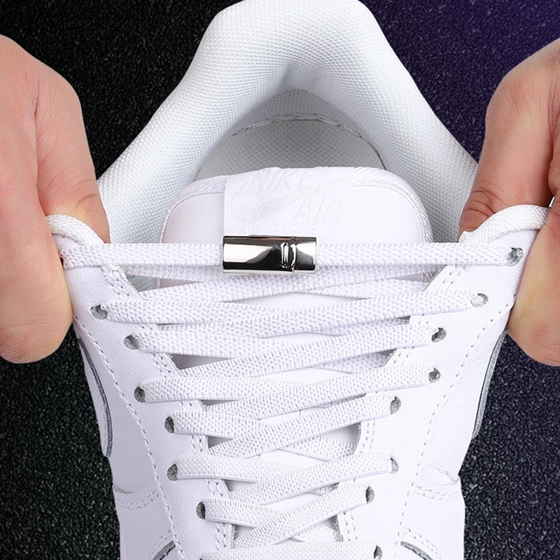 Magnetic No Tie Shoe Laces Child Adult Safety Quick Elastic Shoelaces Metal Lock Outdoor Leisure Sneakers Lazy Laces Unisex
