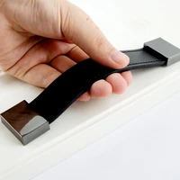 square modern black handle leather handle leather cabinet handles leather drawer knobs for furniture