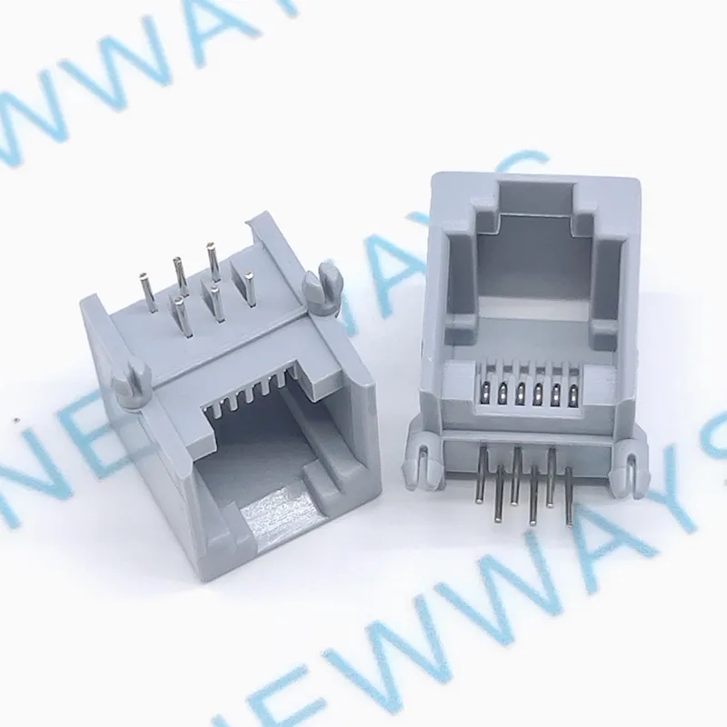 10 шт./лот Rj12 Rj11 розетка телефонная 90 градусов 6Pin с украшением в виде | Отзывы и видеообзор