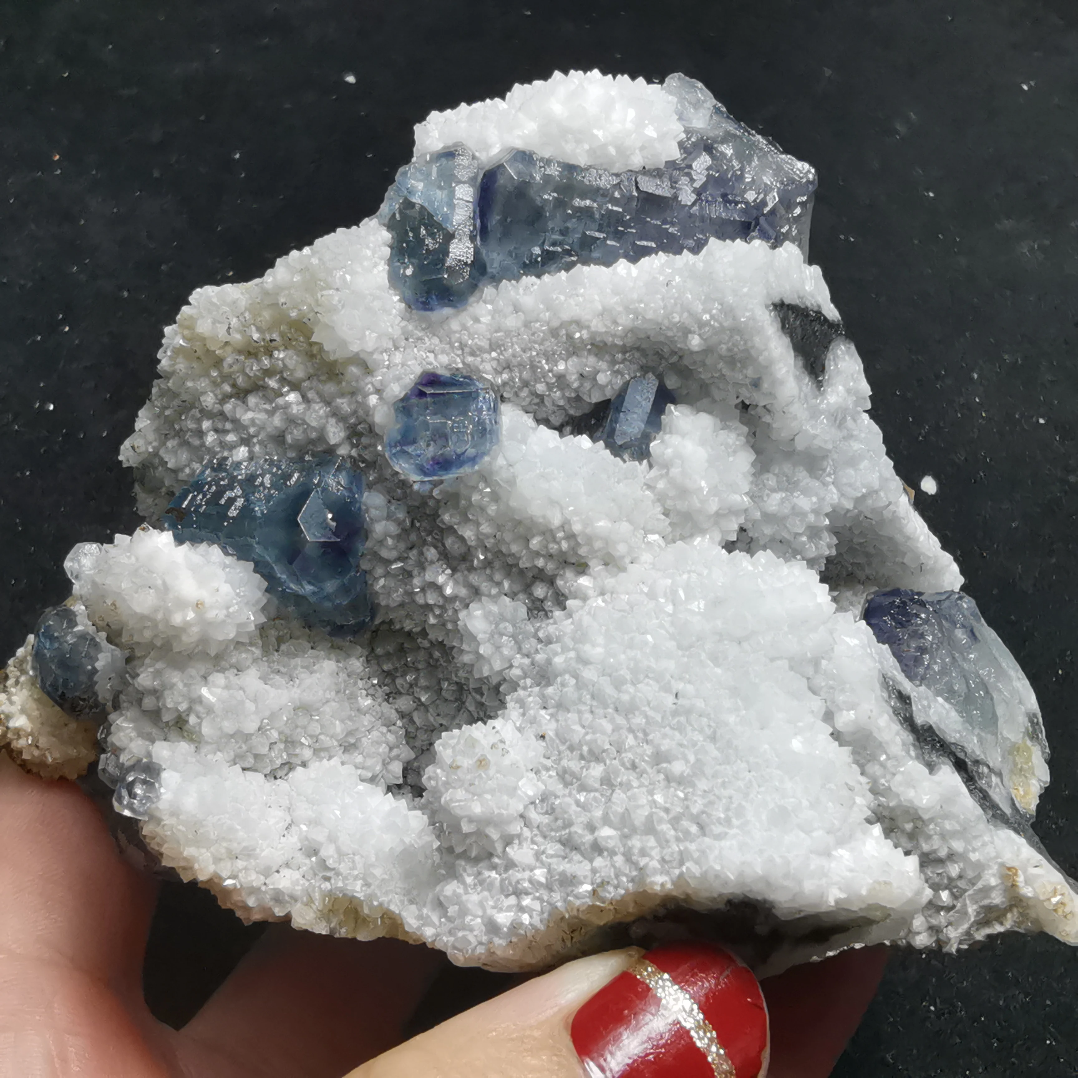 

364.7g100% натуральный редкий синий зеленый флюорит кластер минеральное стекло образец камня и с украшением в виде кристаллов исцеления с украш...