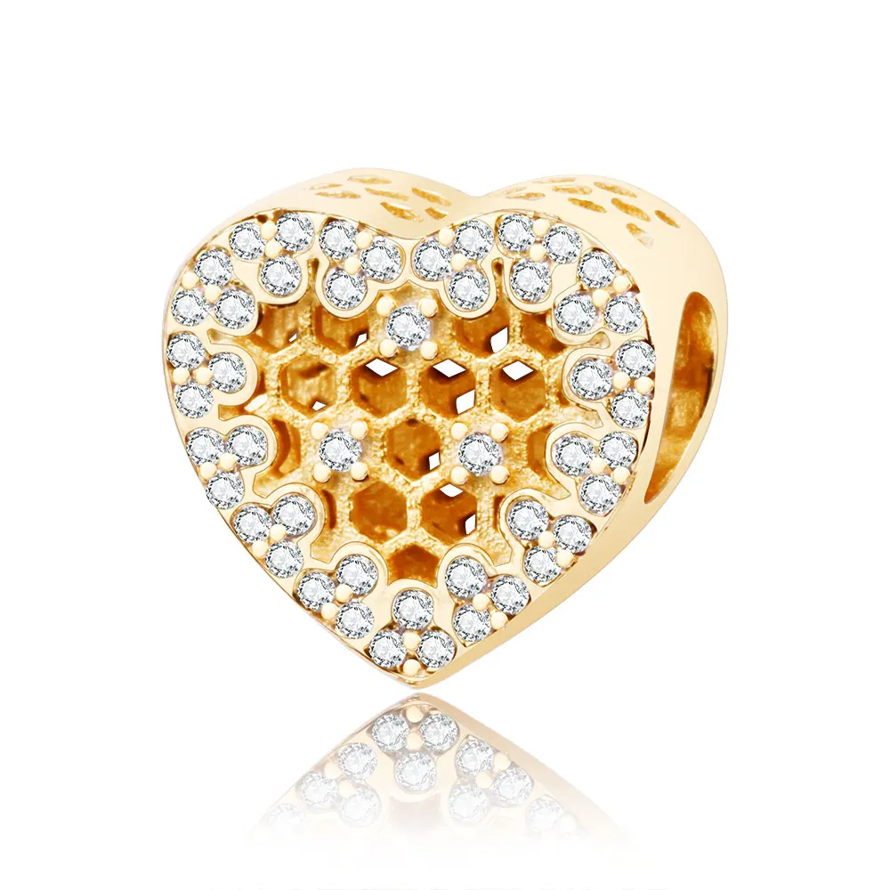 Оптовая цена 2018 Весна бусины из стерлингового серебра 925 блестящие золотистые