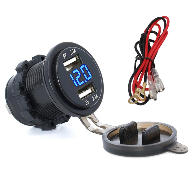 Автомобильный прикуриватель светильник-разветвитель 12-24 В 2 порта USB зарядное