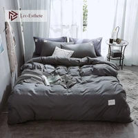 liv esthete dark gray luxury bedding set home duvet cover flat sheet double queen king for adult bed linen bedspread as gift