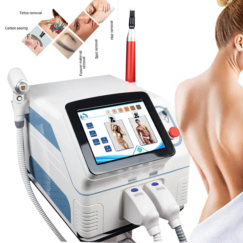 

2in1 808nm Diode Laser Epilator+Picosecond ND YAG Laser Tattoo Removal Painless And Permanent Hair Removal Machine 3 Wavelength
