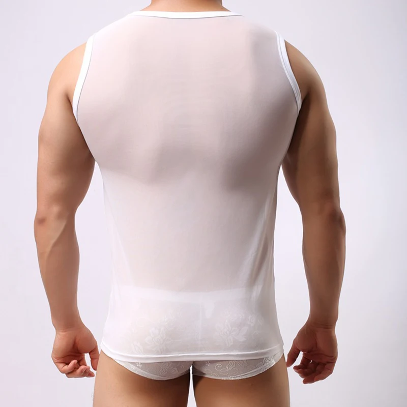 Мужские майки/мужские сетчатые прозрачные майки нижнее белье/Забавный сетчатый