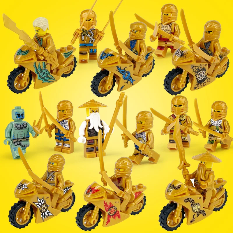 14PCS/SET DIY Motorcycle Ninja Team Building Blocks Kit Bricks Set Classic Mini Movie Figures Model Kid Toys For Children | Игрушки и