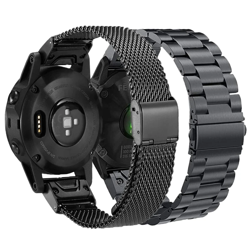 Ремешок спортивный из нержавеющей стали для часов Garmin Fenix 7X 7 6 Solar Fenix6 5/EPIX/Instinct