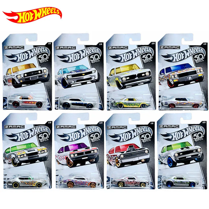

Original 8pcs/Set 50th Anniversary Hot Wheels Limited Collector's Edition Car 1/64 Alloy Metal Diecast Hotwheels Toy for Boys